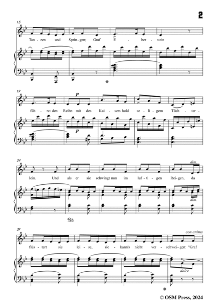 C. Loewe-Graf Eberstein(Zu Speier im Saale da hebt sich ein Klingen),in B flat Major Voice scores gallery preview page 3