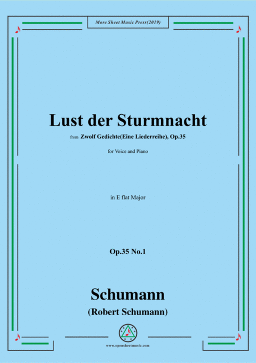 Schumann-Lust der Sturmnacht,Op.35 No.1 in E flat Major,for Voice and Piano image number null