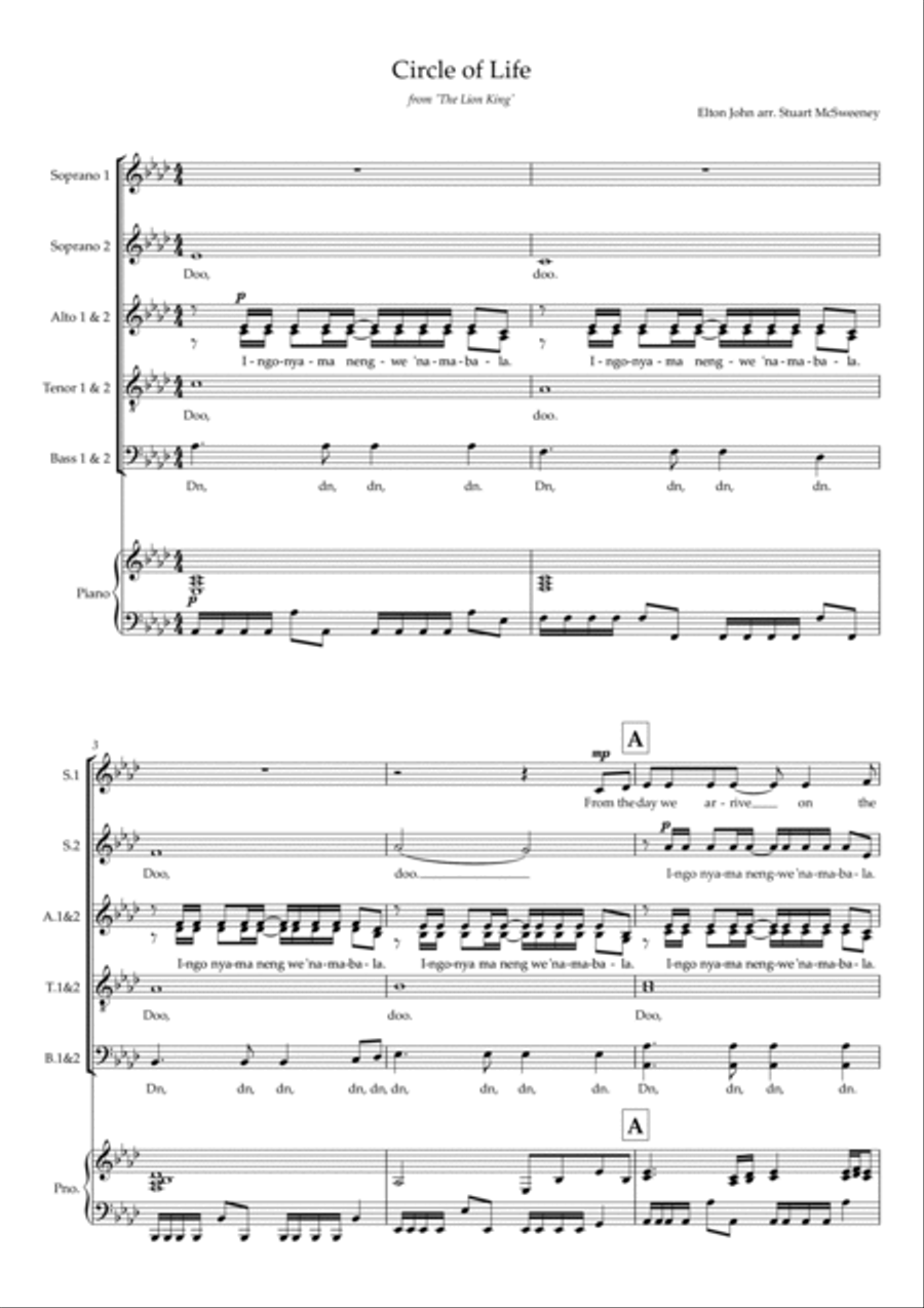 Circle Of Life 4-Part scores gallery preview page 2