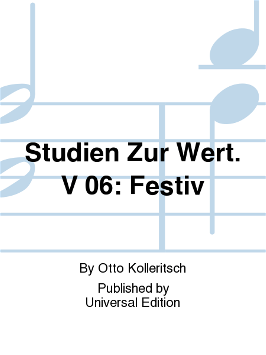 Studien Zur Wert. V 06: Festiv School and Community scores gallery preview page 1