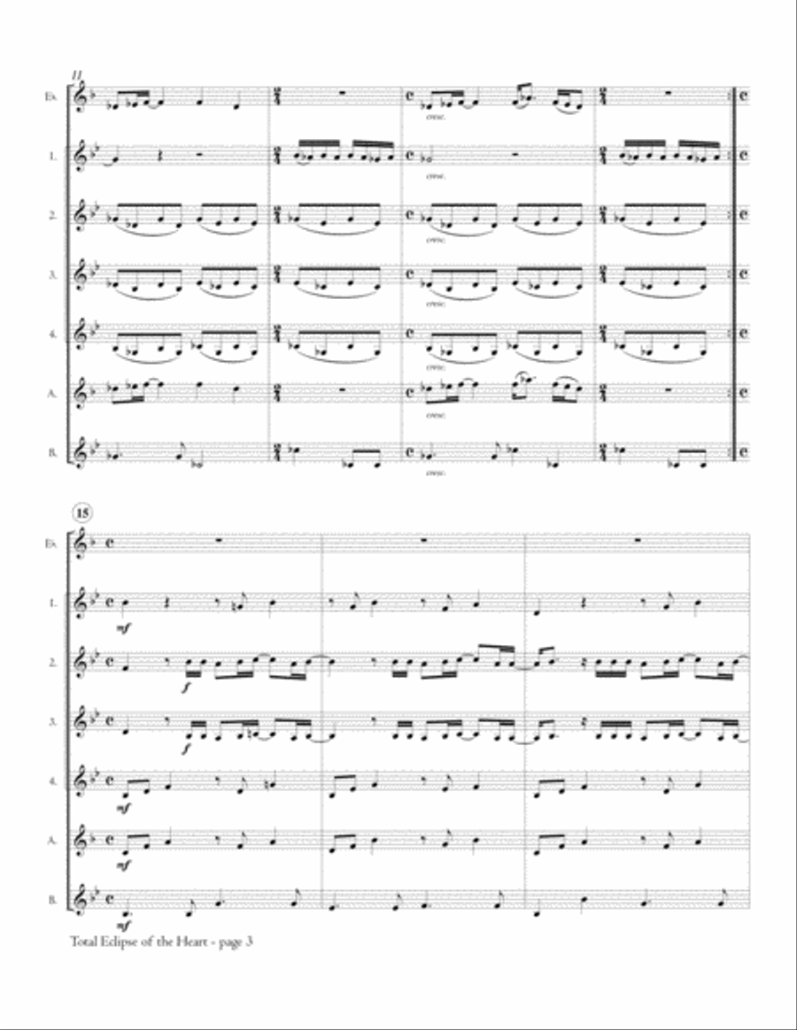 Total Eclipse Of The Heart Woodwind Ensemble scores gallery preview page 4