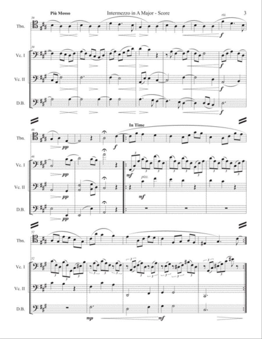 Intermezzo in A Major (Accompanied Trombone Solo) Small Ensemble scores gallery preview page 5