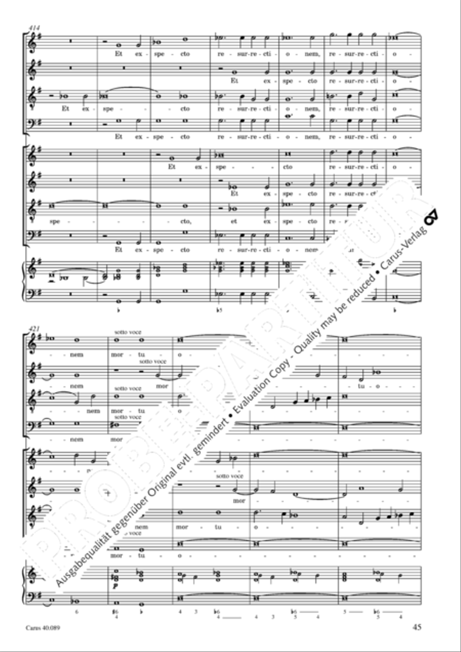 Credo a 8 voci 4-Part scores gallery preview page 46