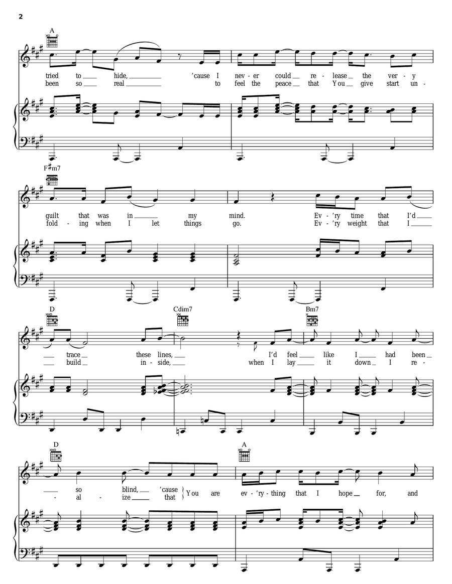 Everything Everything Piano, Vocal, Guitar scores gallery preview page 2