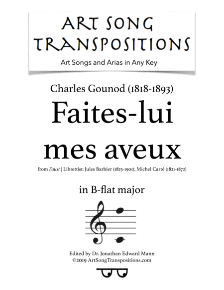 GOUNOD: Faites-lui mes aveux (transposed to B-flat major)