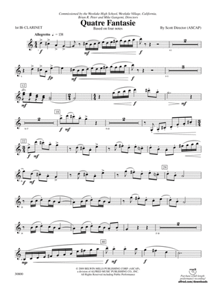 Quatre Fantasie: 1st B-flat Clarinet