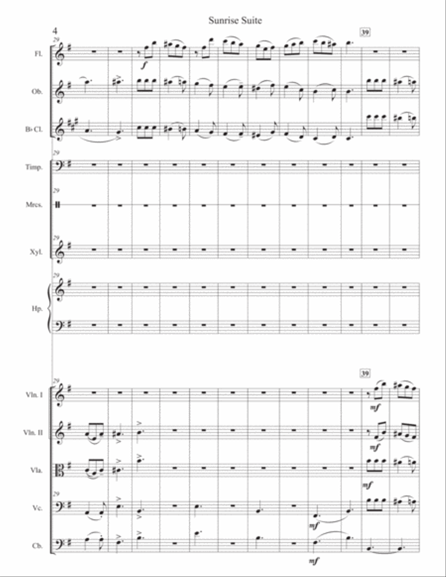 Sunrise Suite Chamber Orchestra scores gallery preview page 5