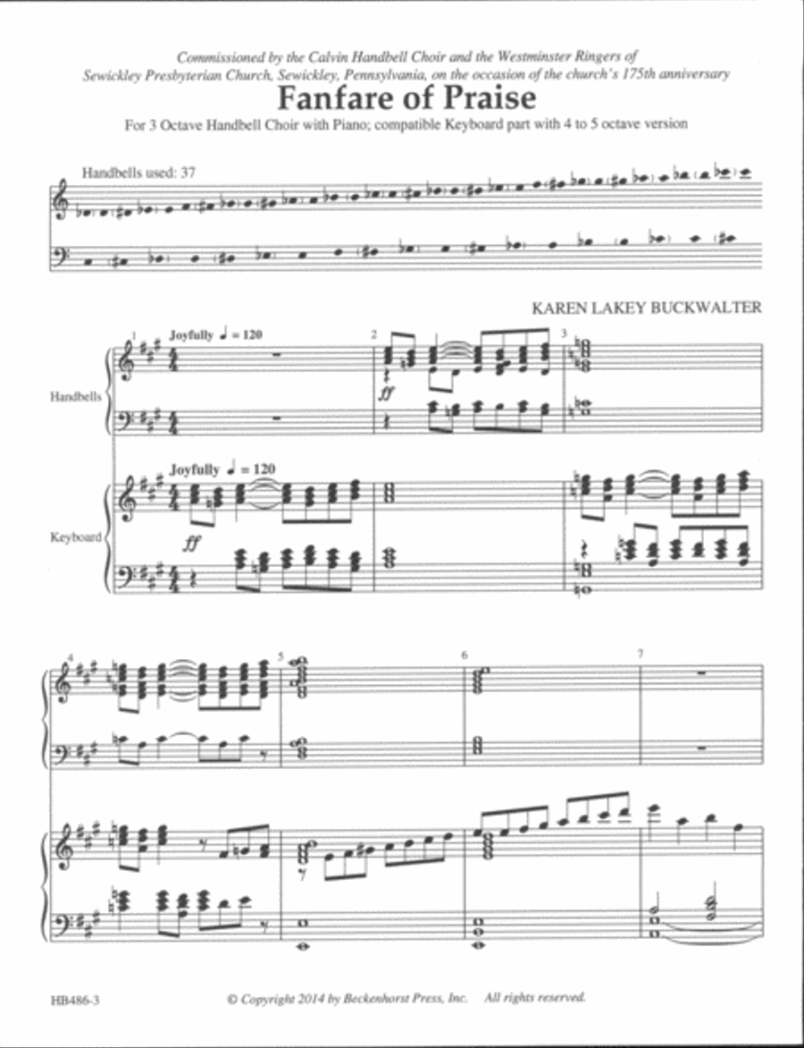 Fanfare of Praise - full score - 3 octaves 3-Octaves scores gallery preview page 3