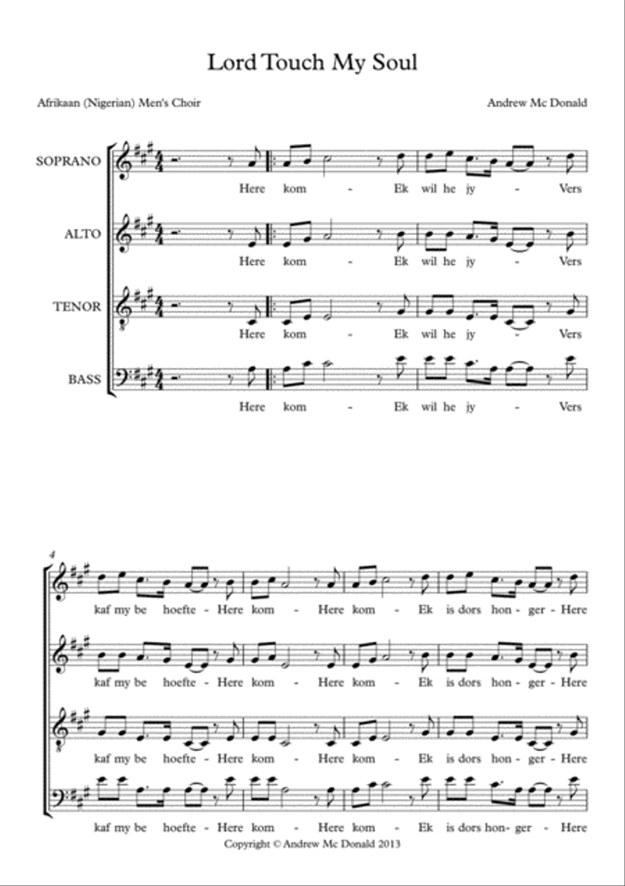 Lord Touch My Soul 4-Part scores gallery preview page 2