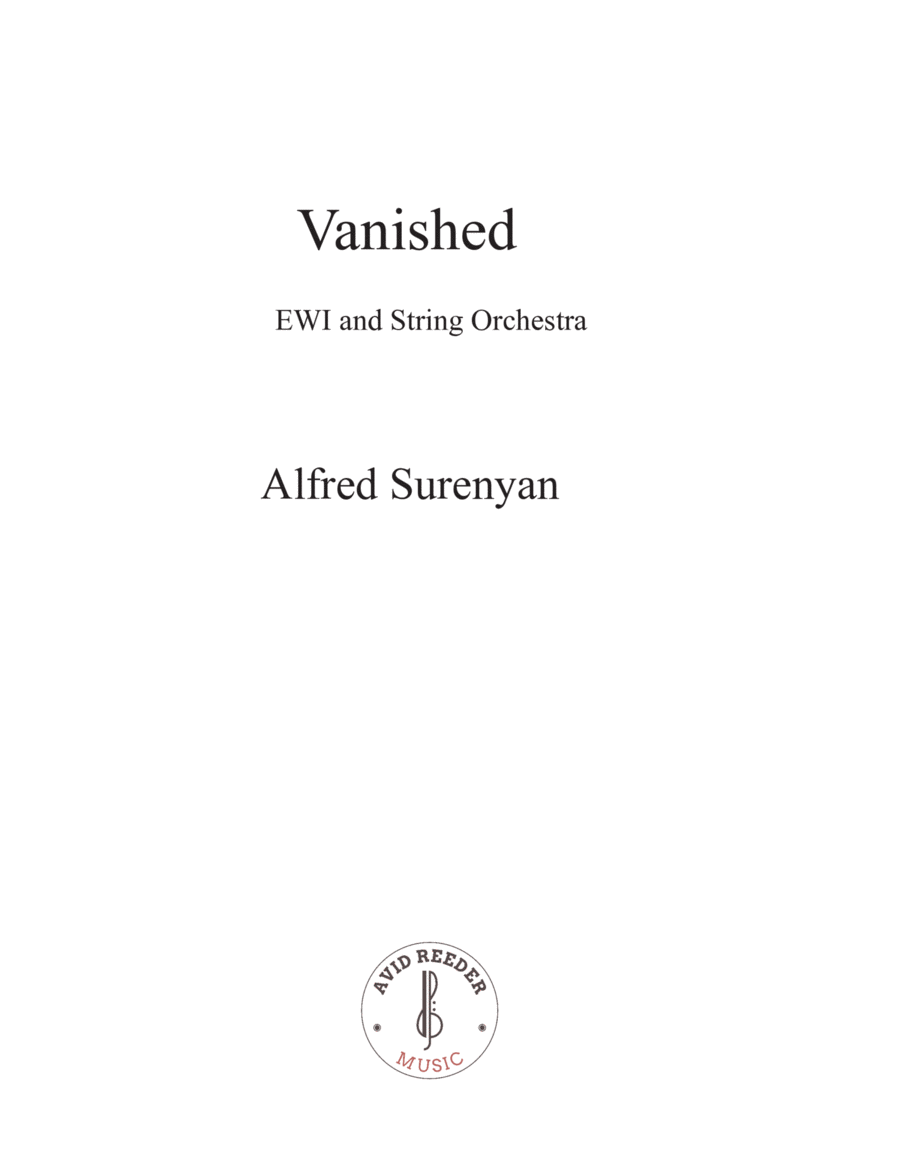 Vanished for EWI and String Orchestra: Alfred Surenyan String Orchestra scores gallery preview page 1