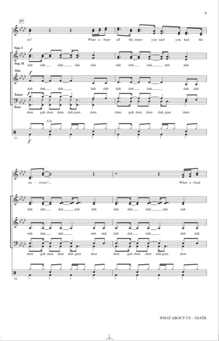 What About Us (arr. Paul Langford) 4-Part scores gallery preview page 8