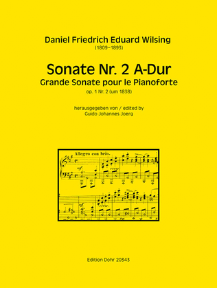 Sonate Nr. 2 für Pianoforte A-Dur op. 1/2 (um 1838)