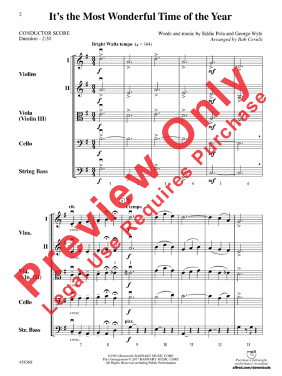 It's the Most Wonderful Time of the Year String Orchestra scores gallery preview page 2