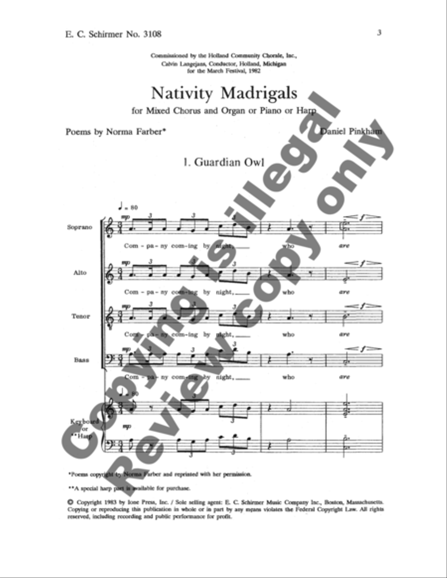 Nativity Madrigals Nativity Madrigals 4-Part scores gallery preview page 7