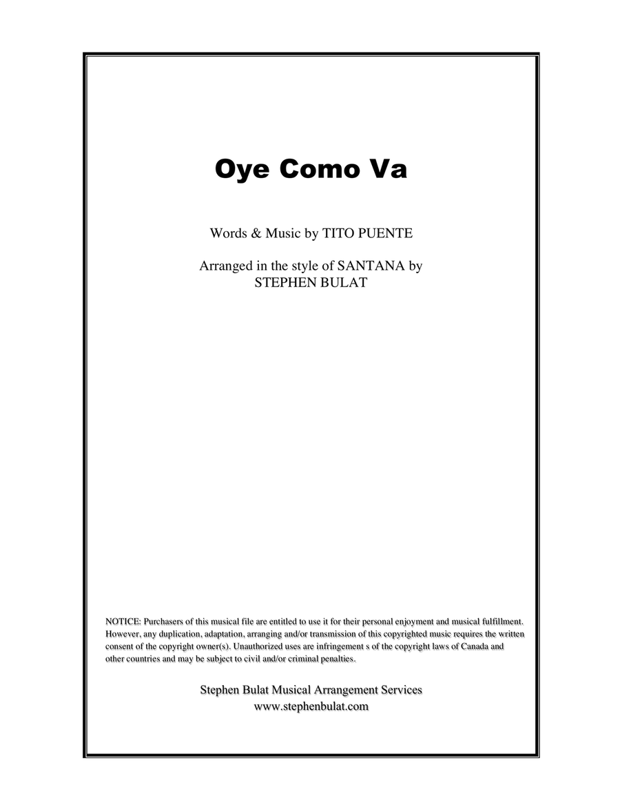 Oye Como Va Small Ensemble scores gallery preview page 1