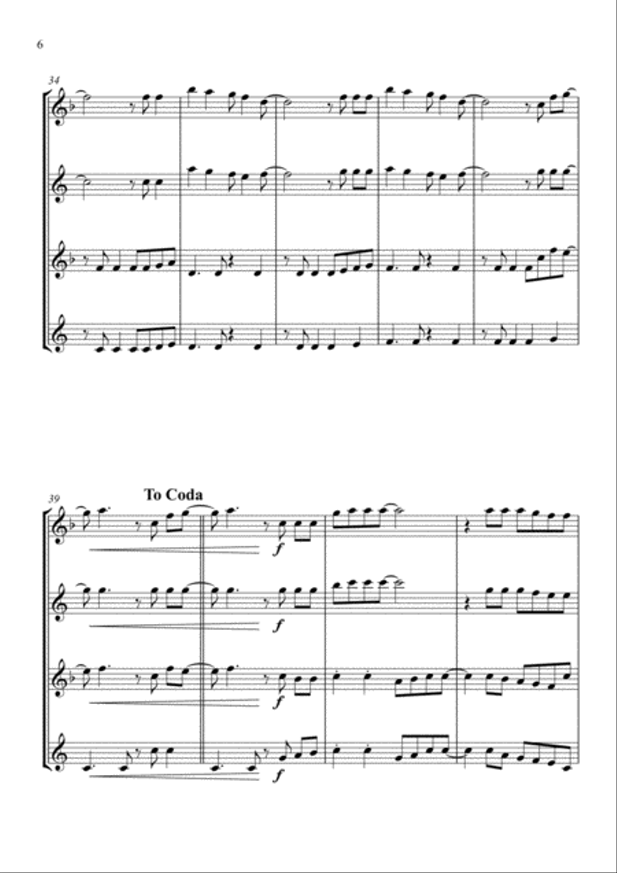 Marry You Saxophone Quartet scores gallery preview page 6