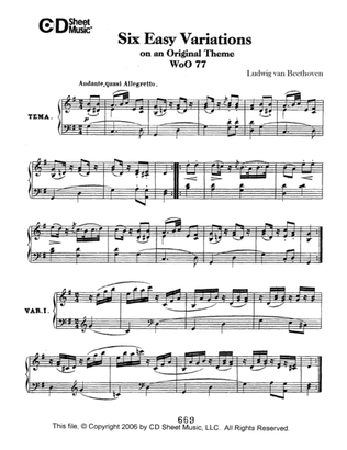 Easy (6) Variations On An Original Theme, Woo 77