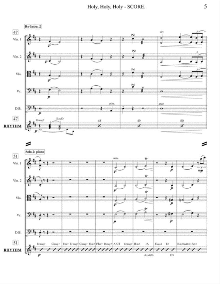 Holy, Holy, Holy (Strings-Soloist-Rhythm Sec.) Small Ensemble scores gallery preview page 6
