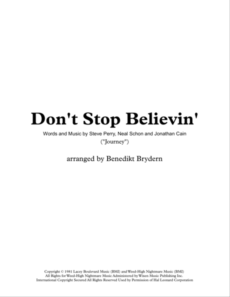 Don't Stop Believin' String Quartet scores gallery preview page 1