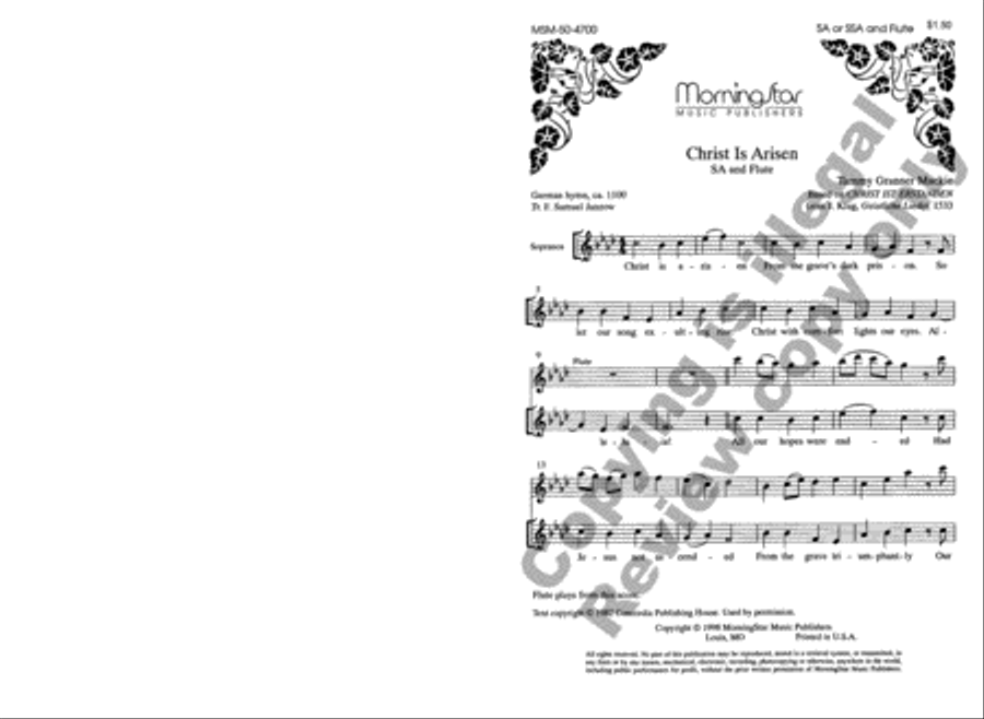 Christ Is Arisen Christ Is Arisen SSAA scores gallery preview page 2