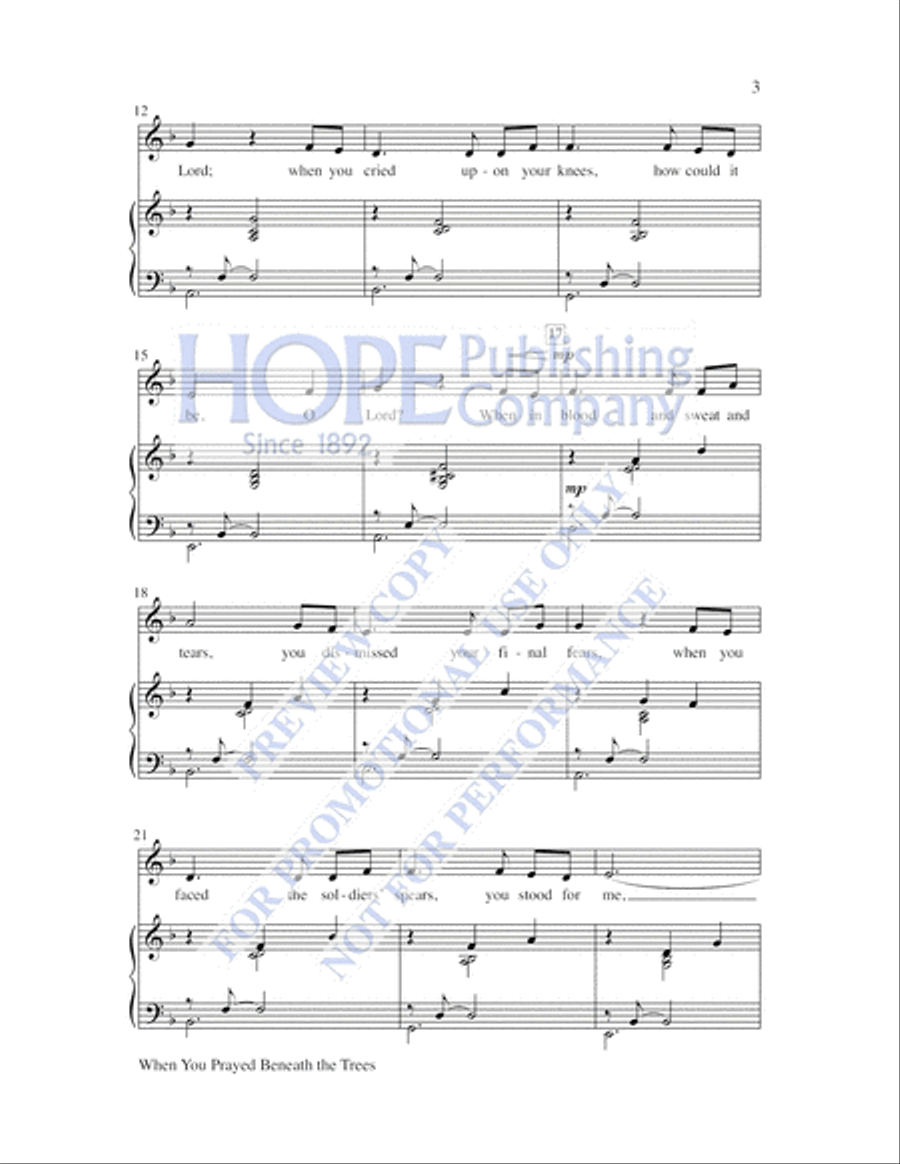When You Prayed Beneath the Trees Unison Choir scores gallery preview page 4