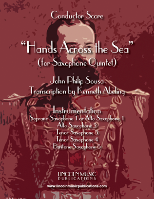 Book cover for March - Hands Across the Sea (for Saxophone Quintet SATTB or AATTB)