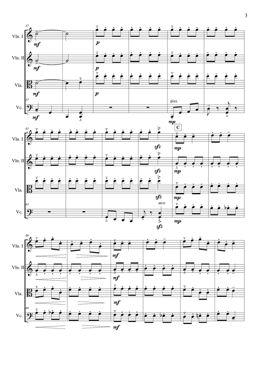 Sur le Pont d'Avignon String Quartet scores gallery preview page 3