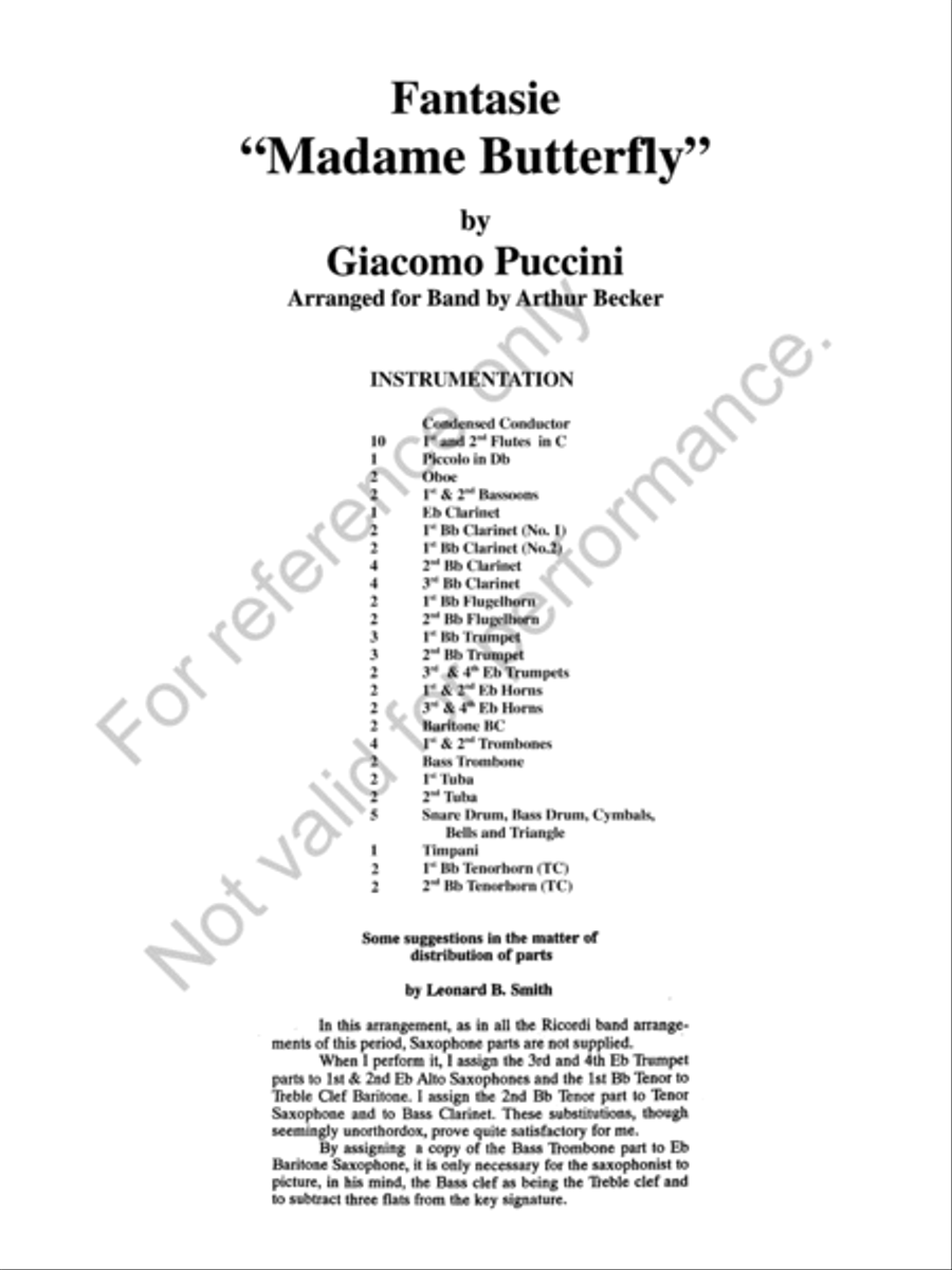 Madame Butterfly Concert Band scores gallery preview page 2