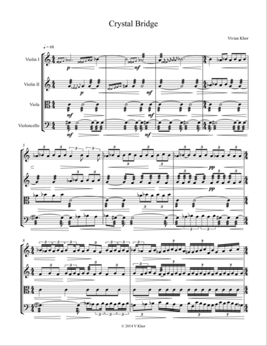 Crystal Bridge String Quartet scores gallery preview page 1