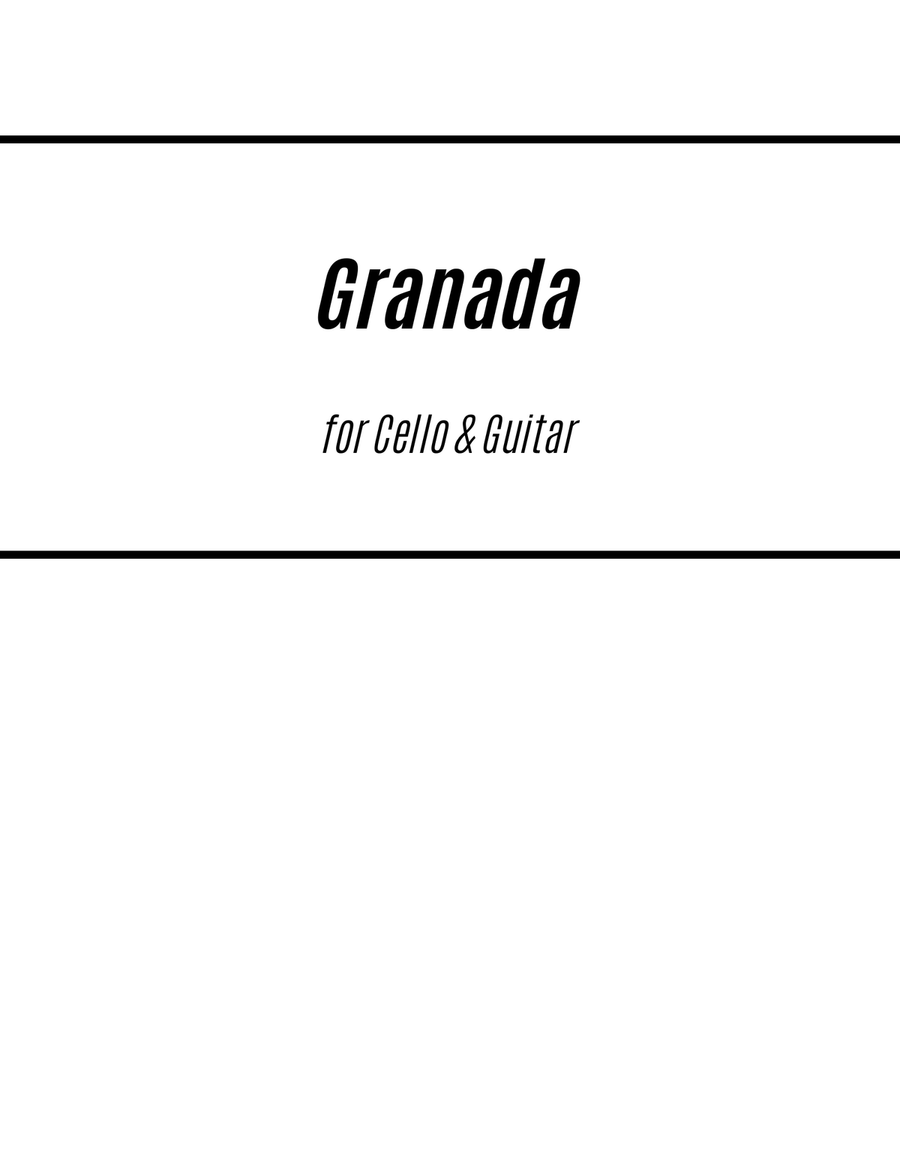 Granada (for Cello and Guitar) String Duet scores gallery preview page 1
