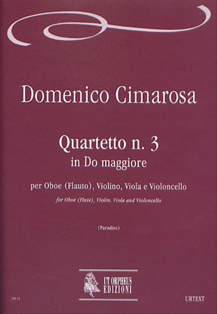 Quartet No. 3 in C Major for Oboe (Flute), Violin, Viola and Violoncello Flute scores gallery preview page 1