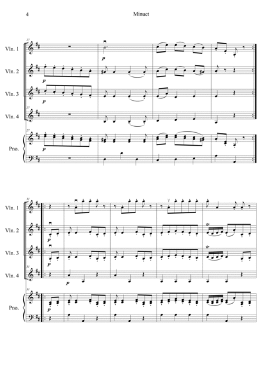 Minuet Minuet Violin Solo scores gallery preview page 4