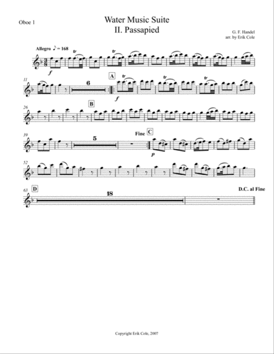 Water Music Suite, Mvt. 2 Woodwind Ensemble scores gallery preview page 6