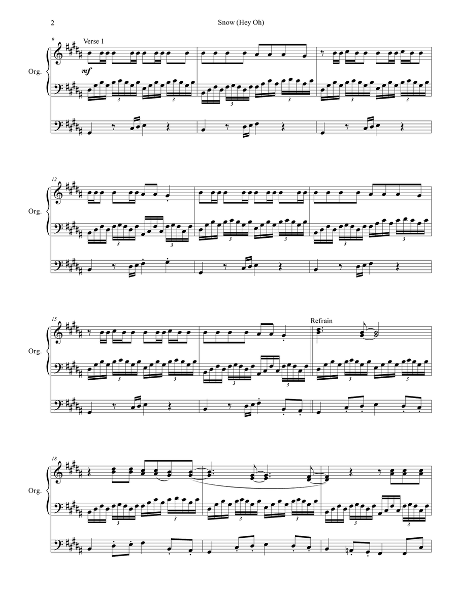 Snow (hey Oh) Organ Solo scores gallery preview page 3