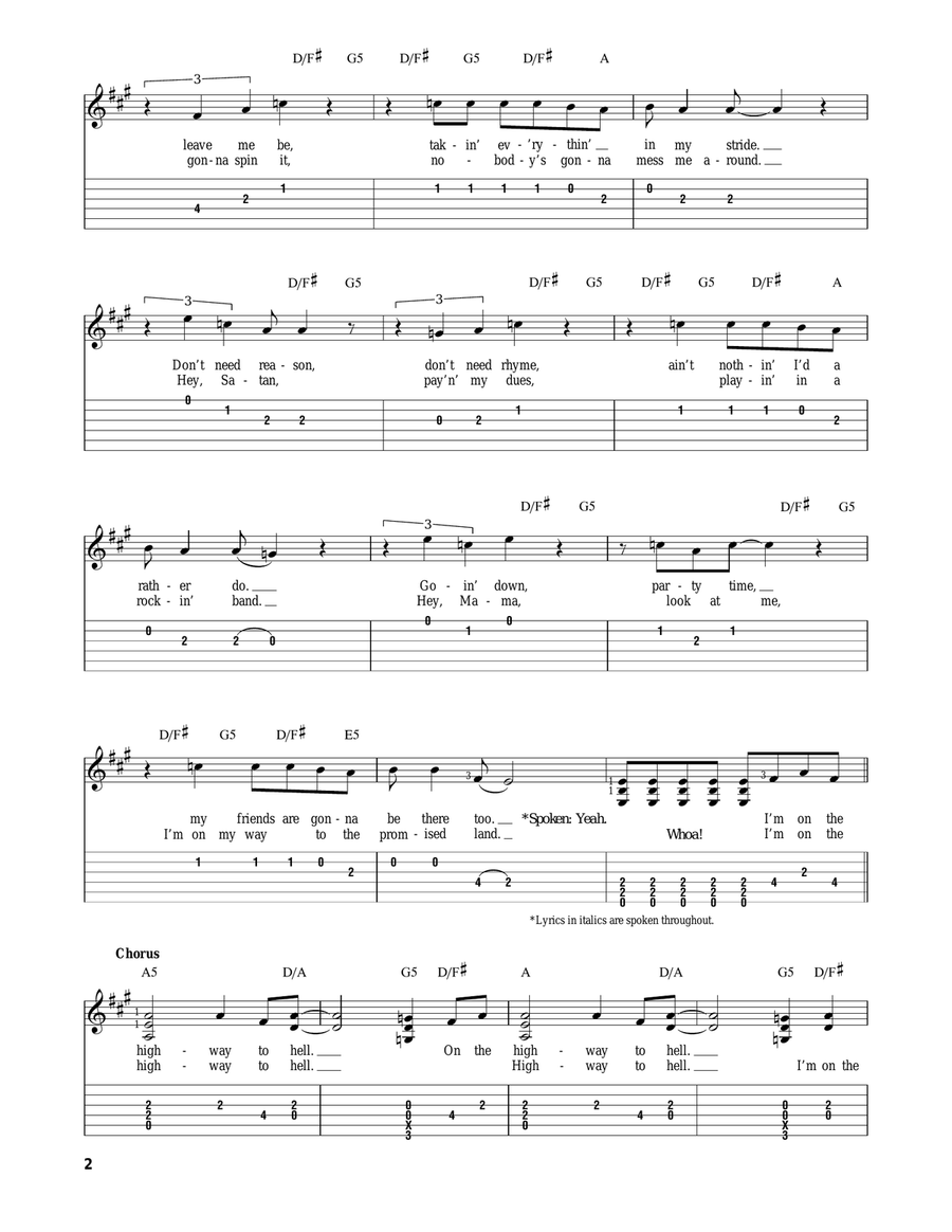 Highway To Hell Acoustic Guitar scores gallery preview page 2