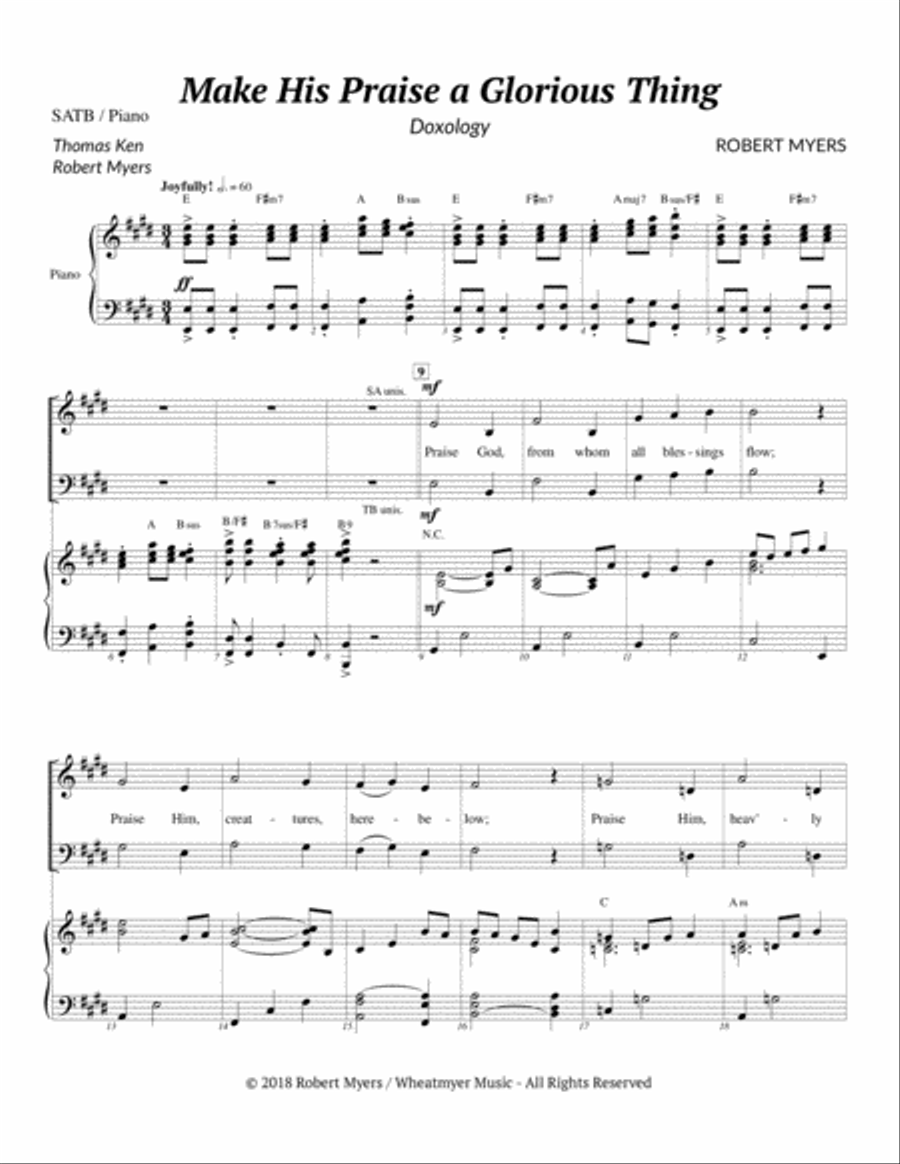 Make His Praise a Glorious Thing 4-Part scores gallery preview page 3