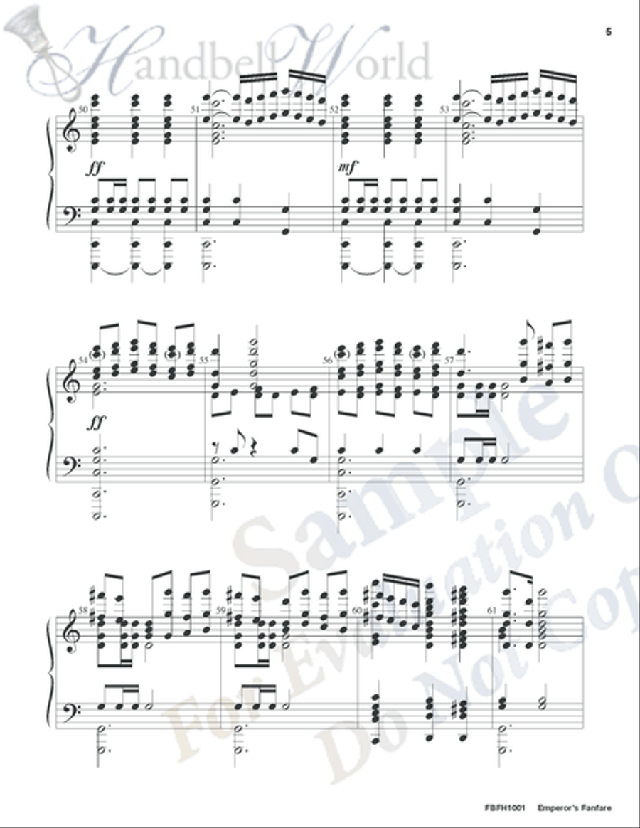 Emperor's Fanfare Handbell Choir scores gallery preview page 4