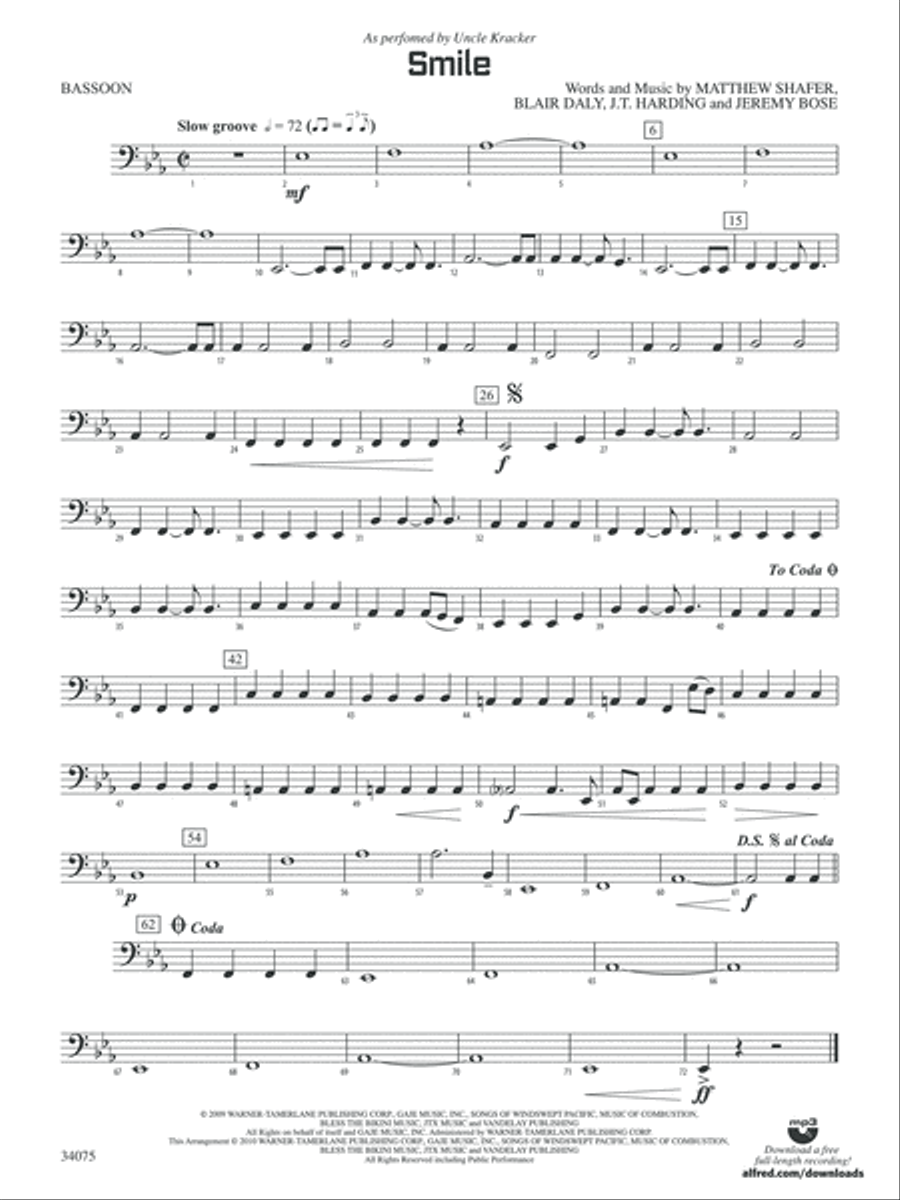 Smile: Bassoon Concert Band scores gallery preview page 1