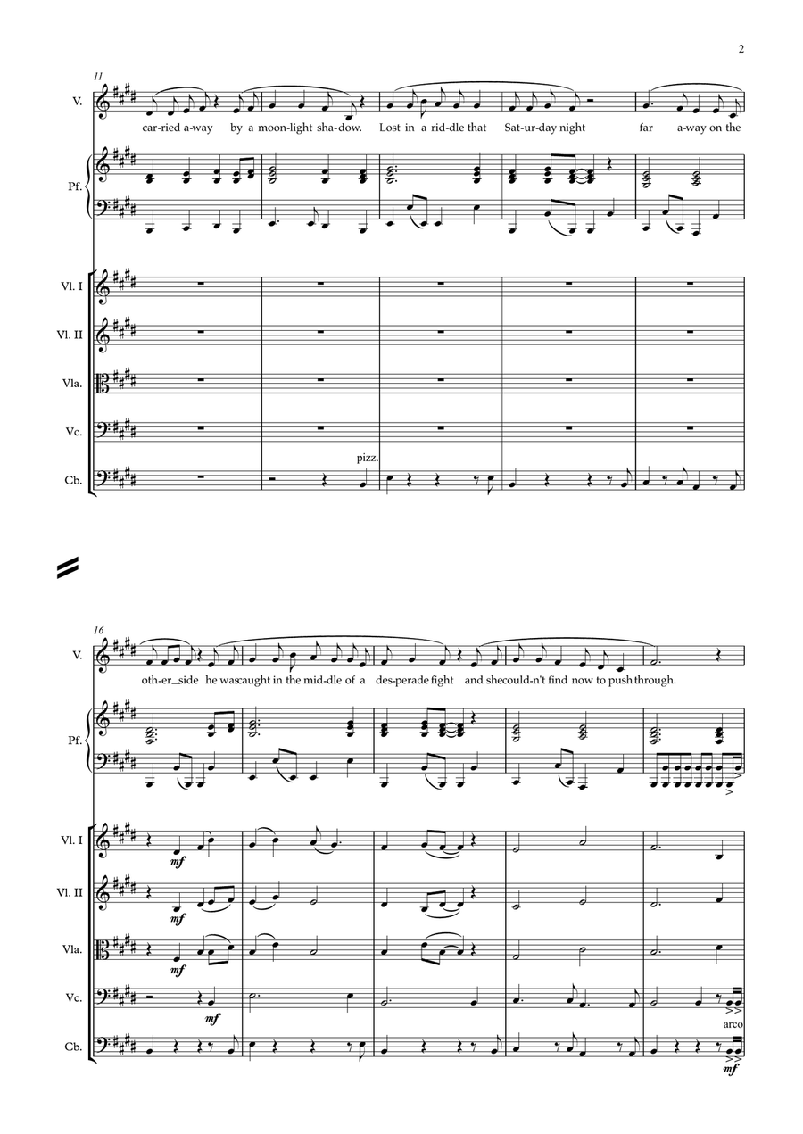 Moonlight Shadow Piano Quintet scores gallery preview page 2