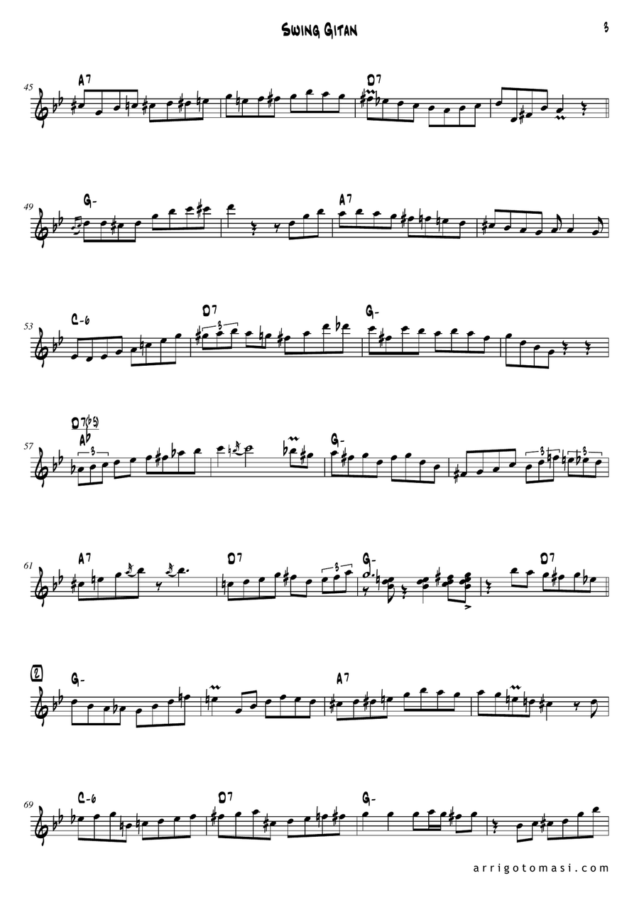 Swing Gitan (For Gypsy Jazz Accordion) String Duet scores gallery preview page 3