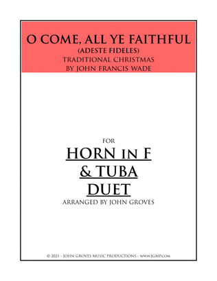 Book cover for O Come, All Ye Faithful (Adeste Fideles) - French Horn & Tuba Duet
