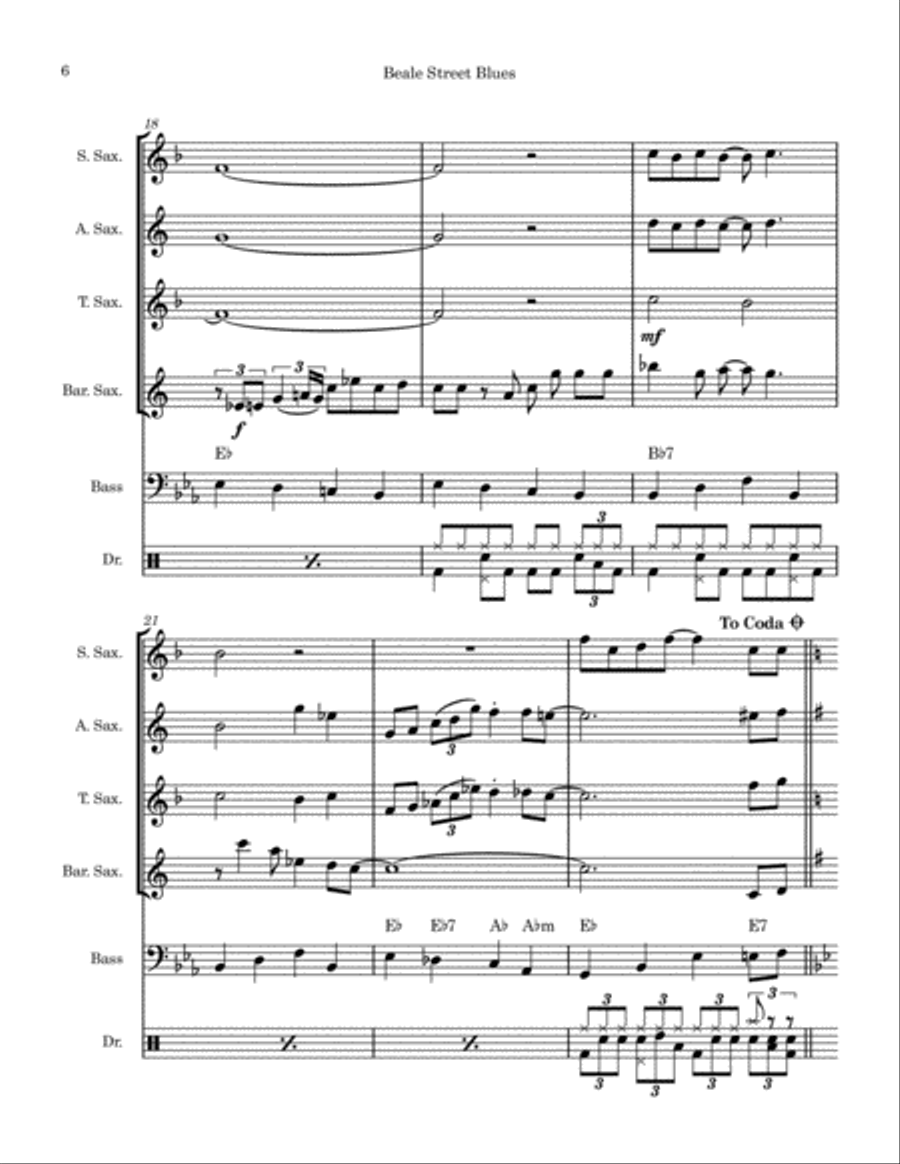 Beale Street Blues (Saxophone Quartet) image number null