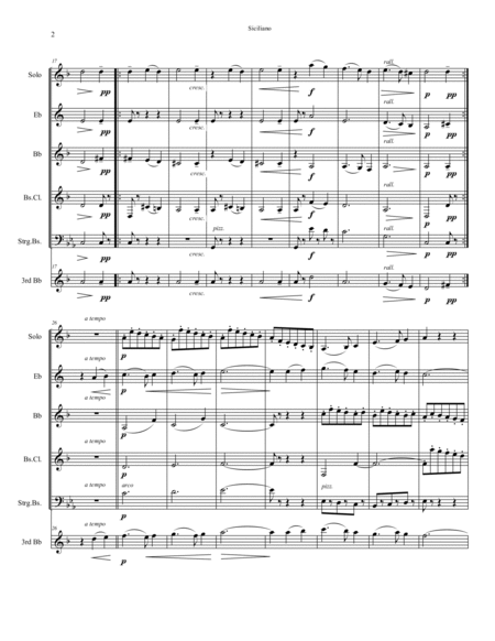 Respighi 1931 P172 Ancient Airs & Dances Suite III 3 Siciliana Ignoto For Clarinet Quartet
