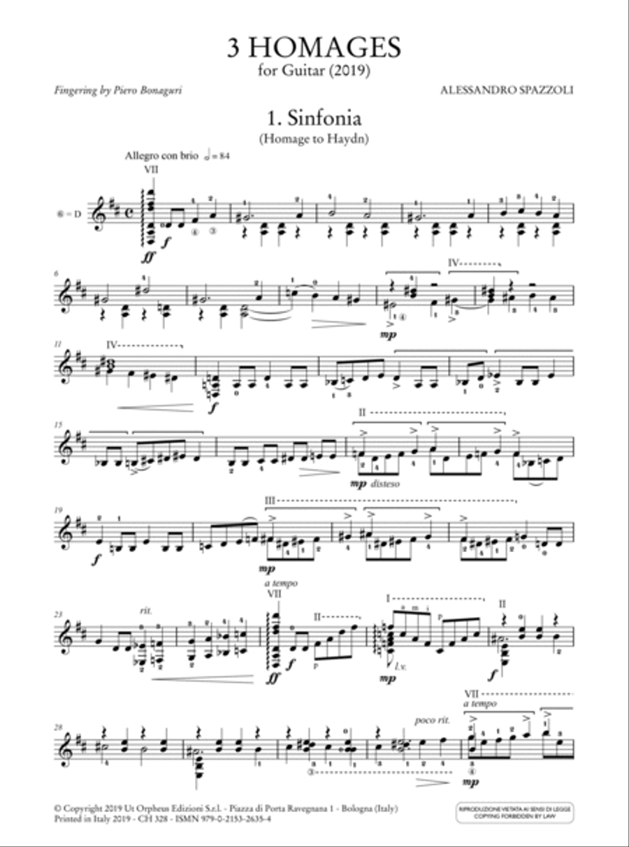3 Homages for Guitar (2019) Acoustic Guitar scores gallery preview page 2