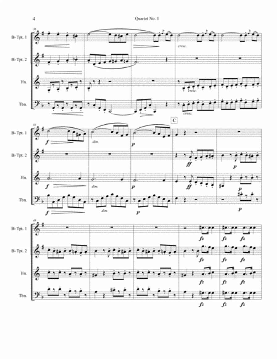 Quartet No. 1 for Brass - Wilhelm Ramsoe, Op. 20 Brass Ensemble scores gallery preview page 5