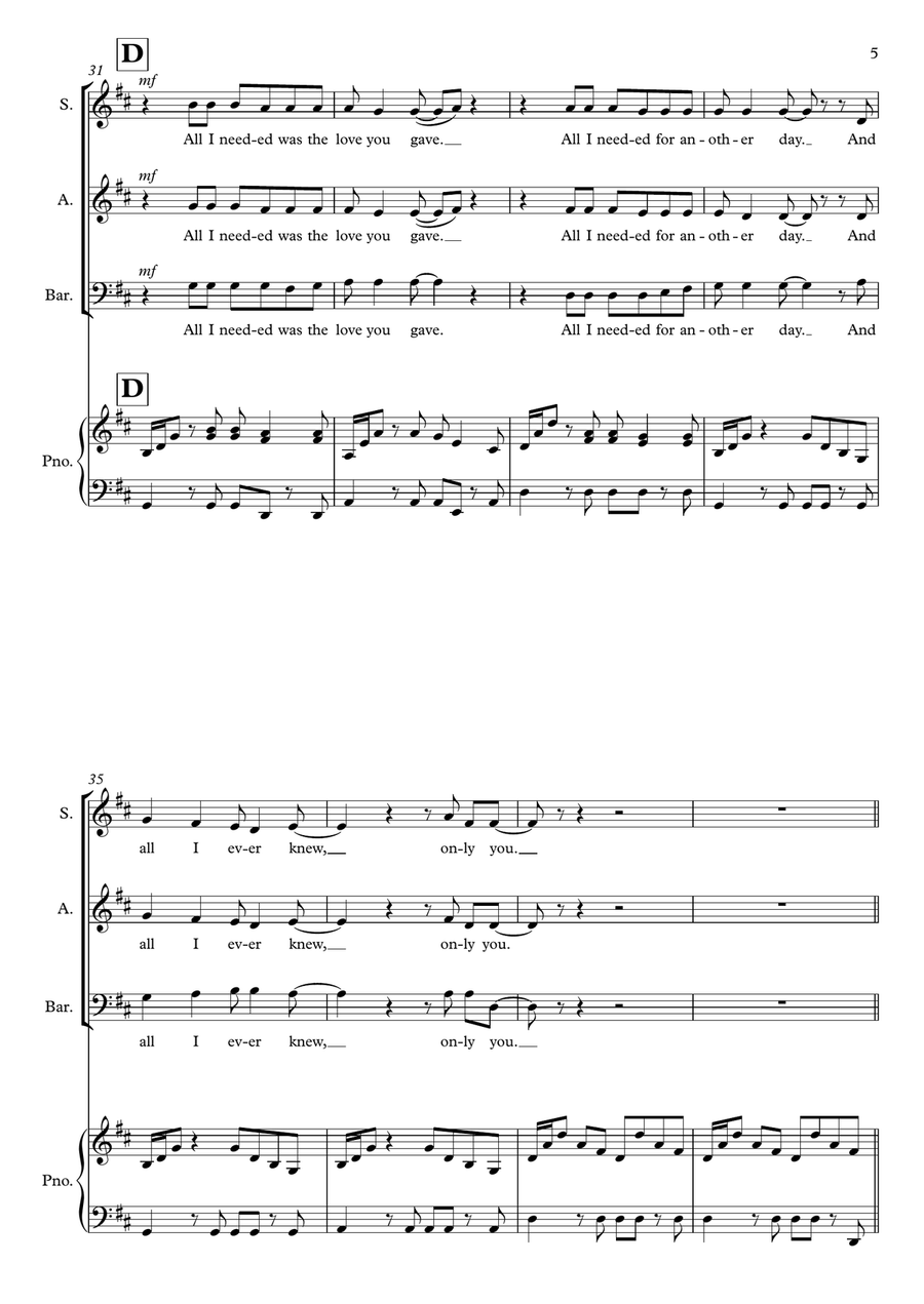 Only You 3-Part scores gallery preview page 5