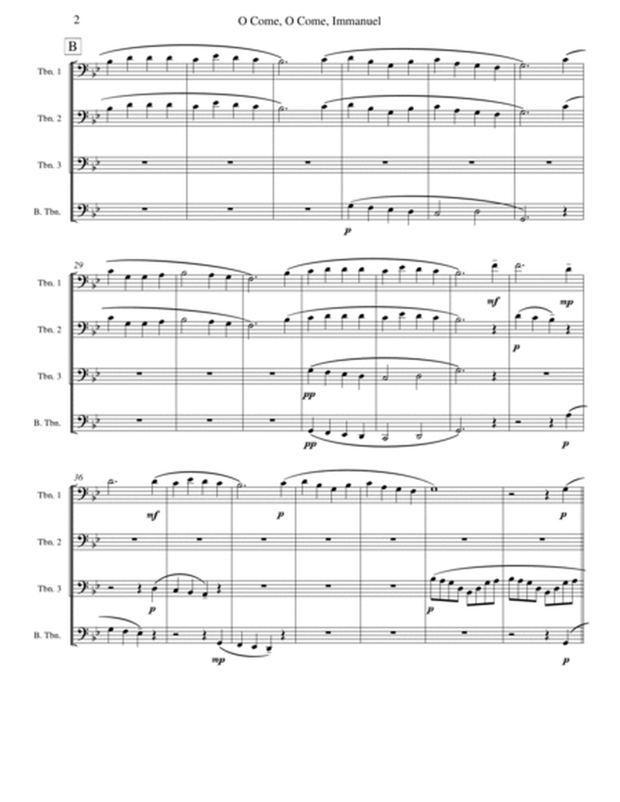 O Come, O Come, Immanuel (Emmanuel) - Trombone Quartet image number null