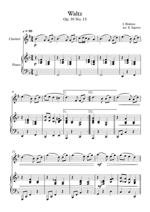 Waltz (Op. 39 No. 15), Johannes Brahms, For Clarinet & Piano