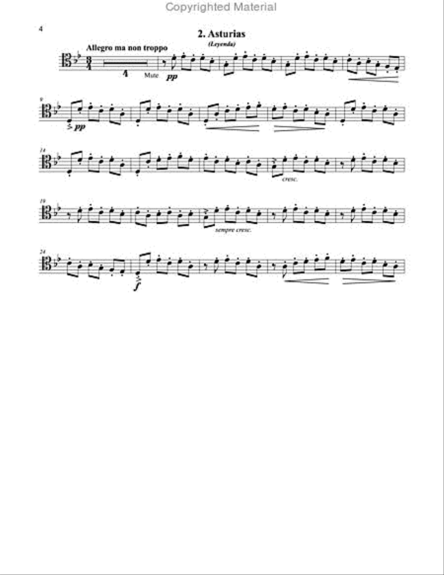 Three Pieces from Suite Espanola for Trombone & Piano Piano Accompaniment scores gallery preview page 3