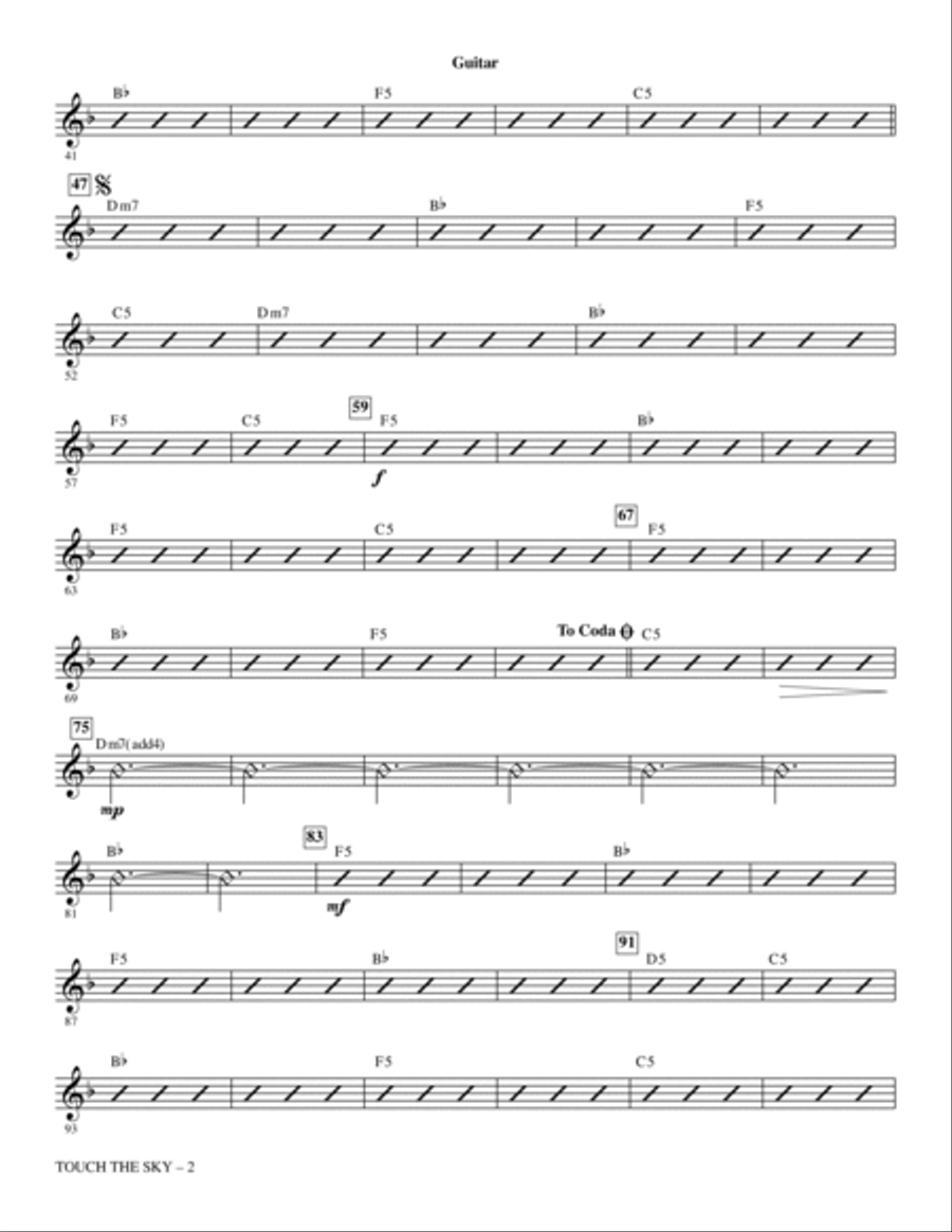 Touch The Sky (from Brave) (arr. Mac Huff) - Guitar Choir scores gallery preview page 2